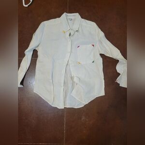 White Shirt with Colorful Accents